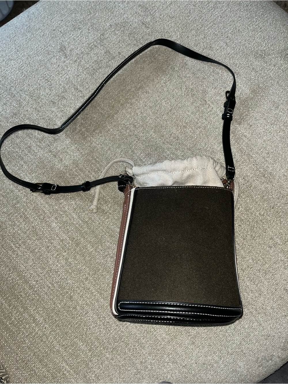 Zara Black and Brown Contrast Shoulder Crossbody Bag